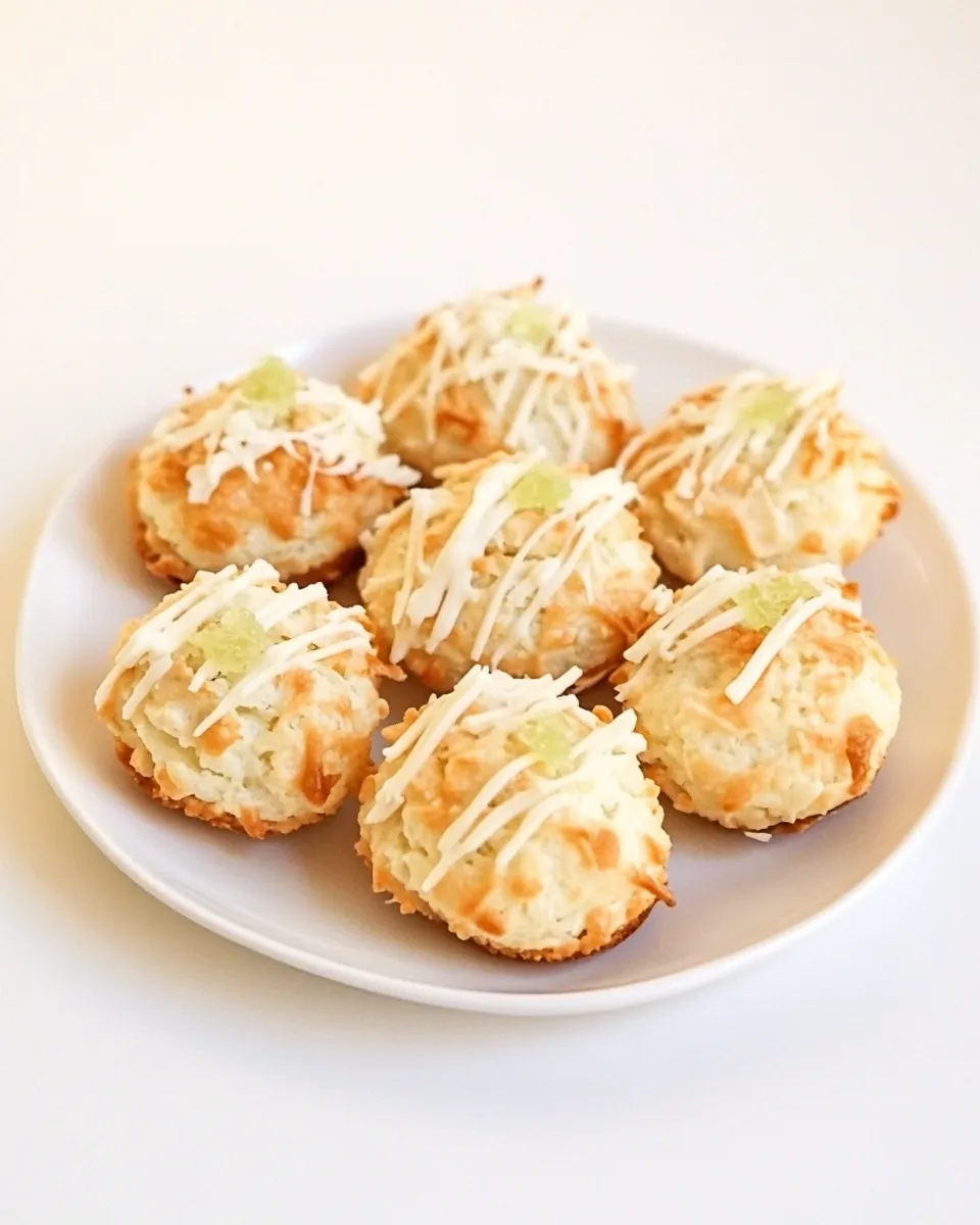 Homemade Coconut Lime Macaroons with White Chocolate photo