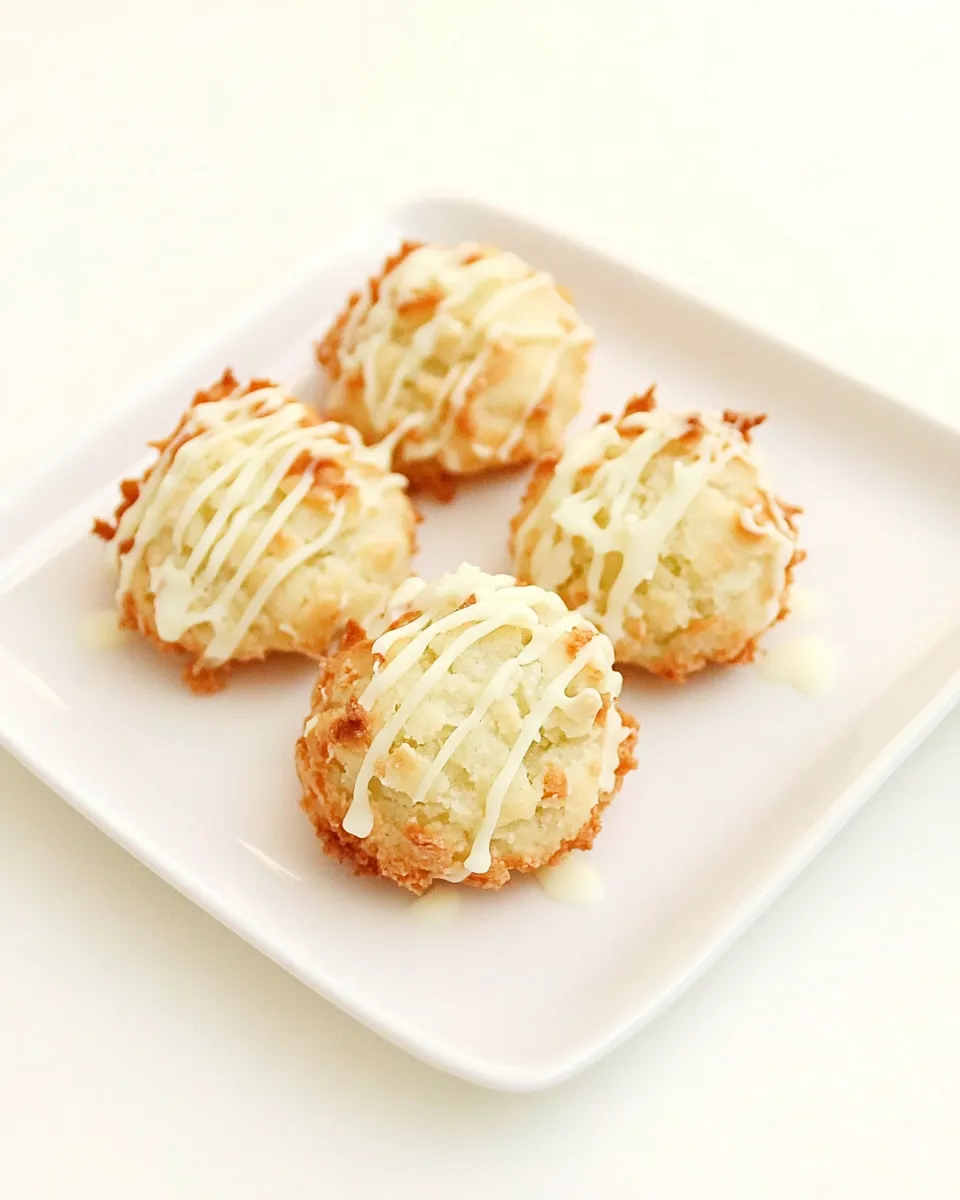 Classic Coconut Lime Macaroons with White Chocolate image