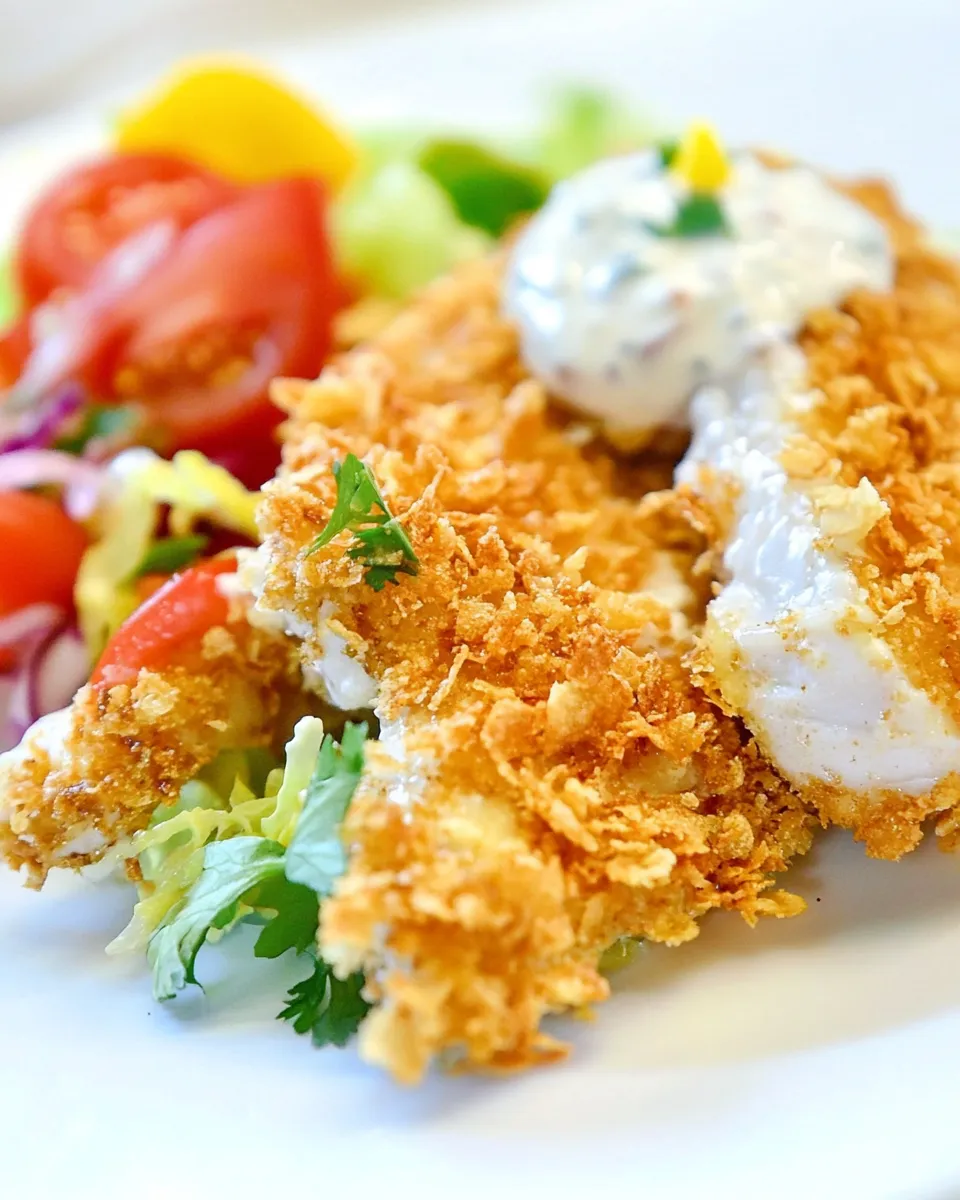 Easy Cornflake Crusted Fish with Chili Tartar Sauce picture