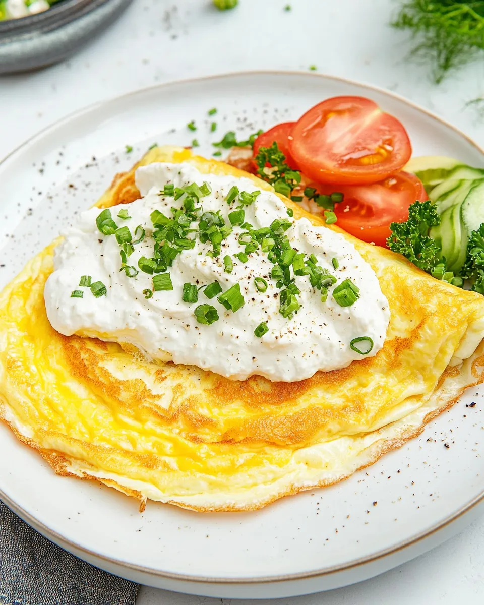Delicious Cottage Cheese Omelette shot