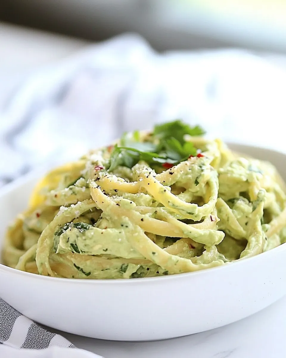 Homemade Creamy Avocado and Gouda Cheese Pasta photo