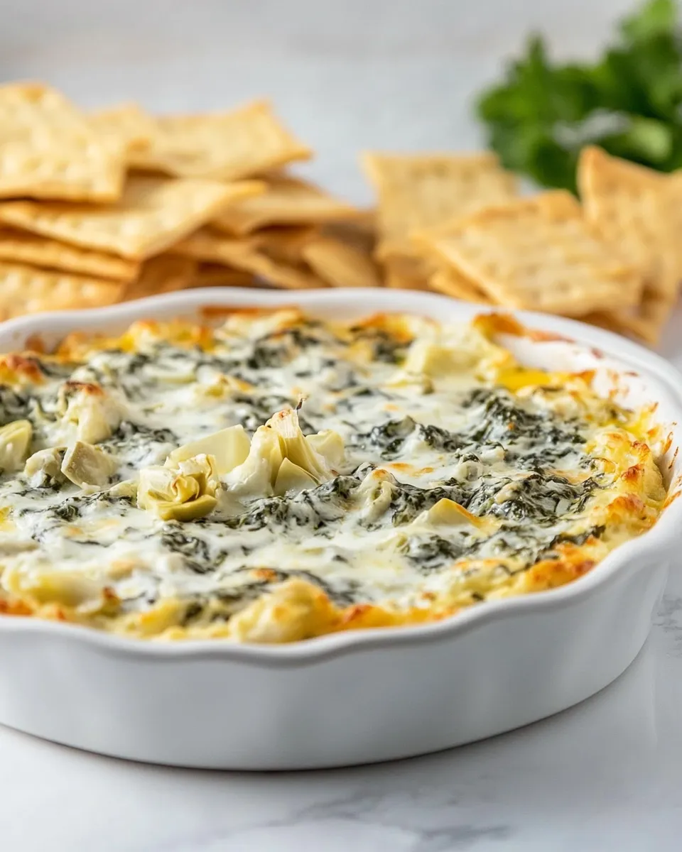Homemade Creamy Baked Spinach Artichoke Dip photo