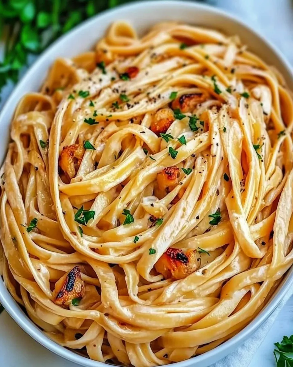 Homemade Creamy Calamari Fettuccine photo