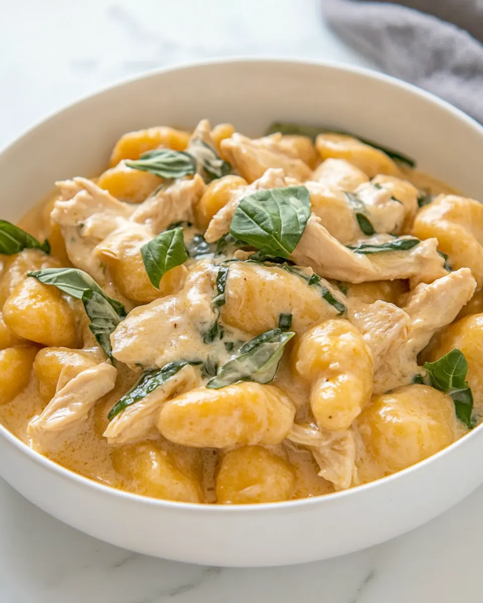 Delicious Creamy Chicken Gnocchi shot