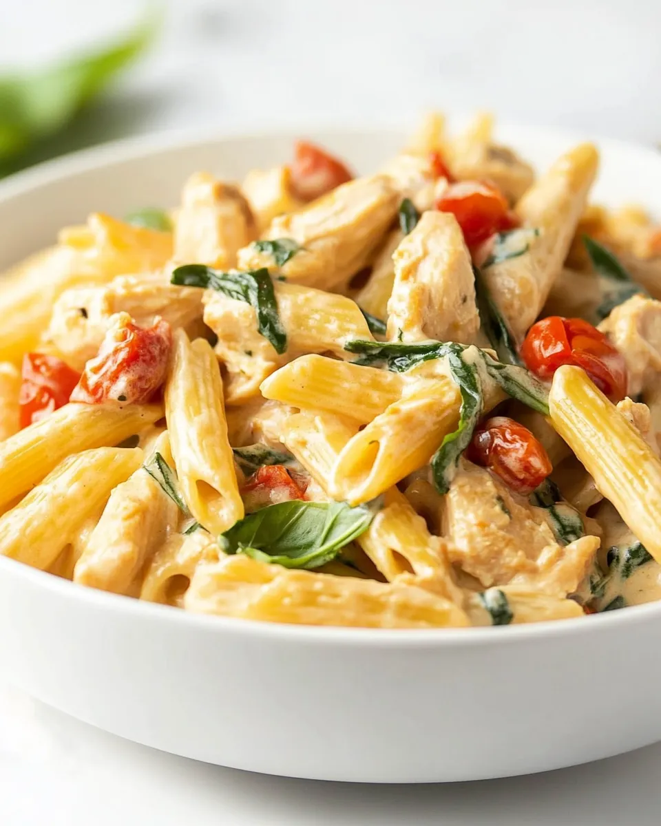 Homemade Creamy Chicken Tuscan Pasta photo