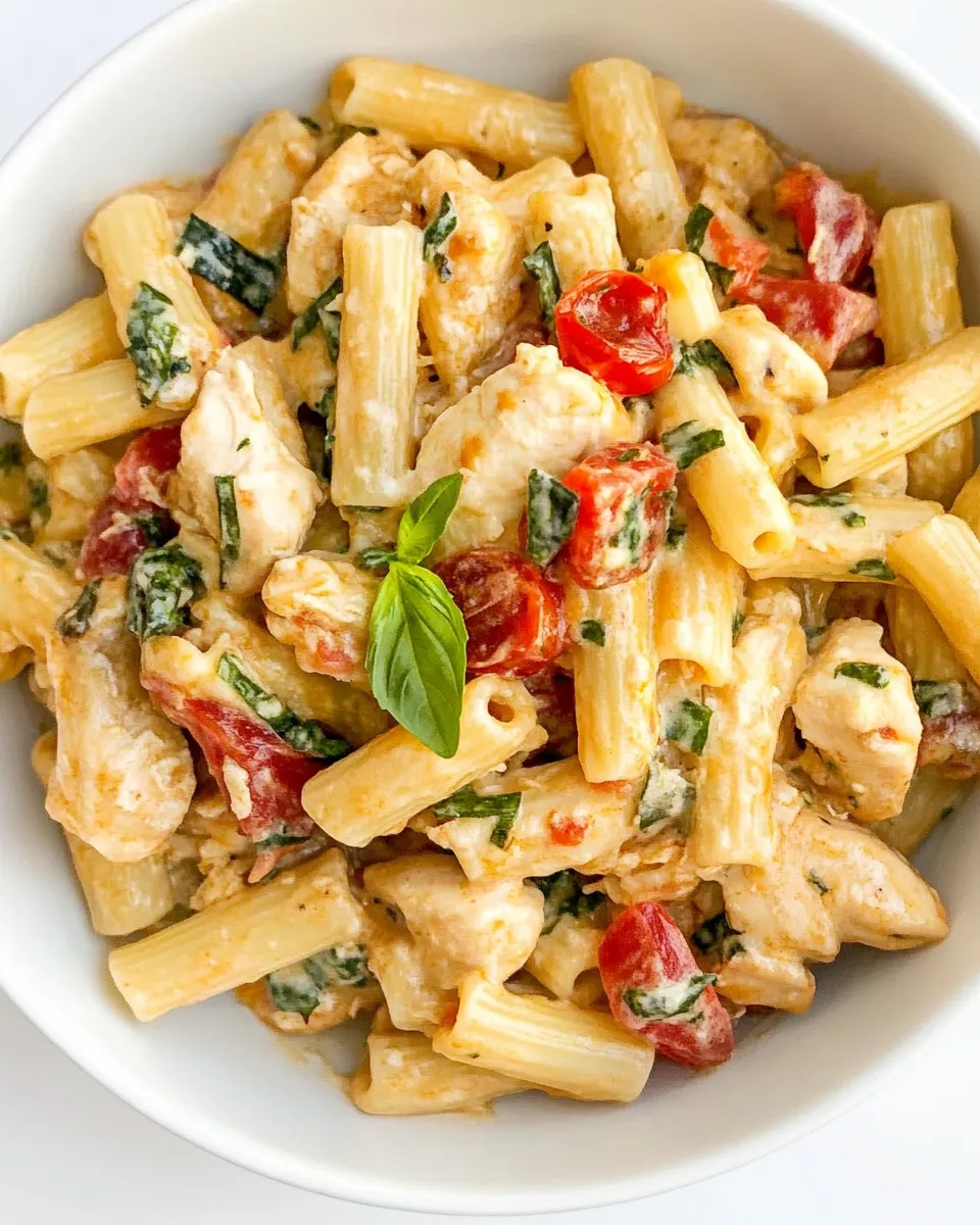 Easy Creamy Chicken Tuscan Pasta picture