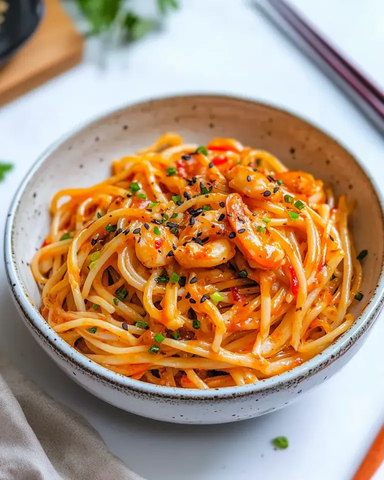 Homemade Creamy Chili Crab Pasta shot