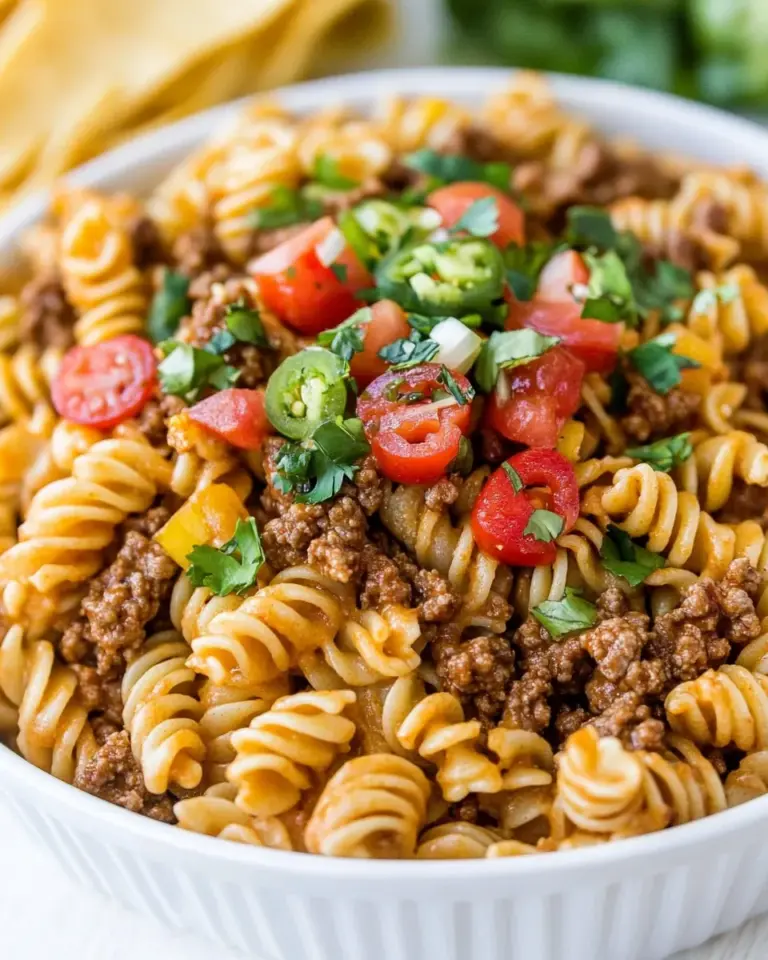 Homemade Creamy Ground Beef Taco Pasta photo