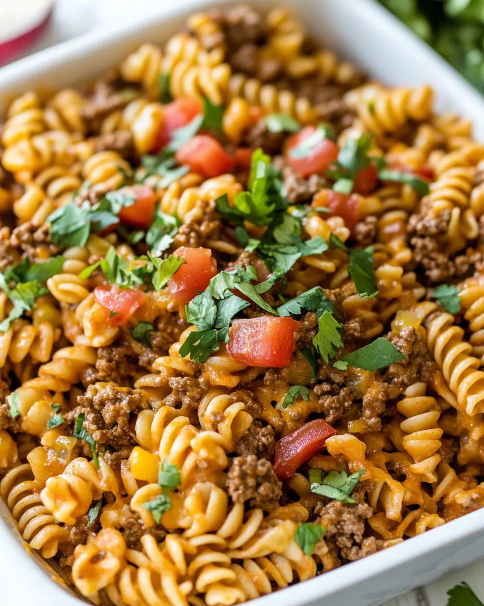 Classic Creamy Ground Beef Taco Pasta image