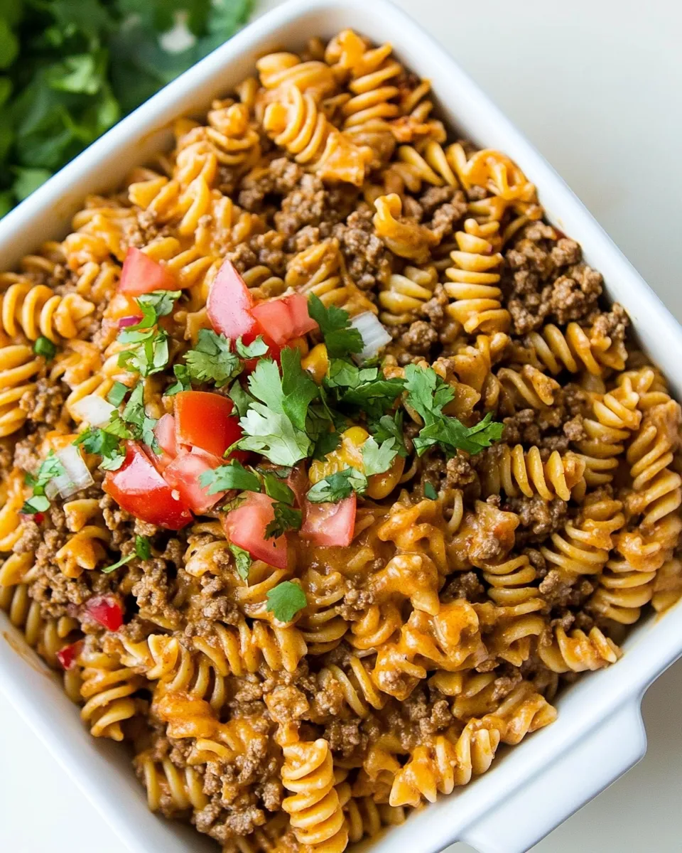 Easy Creamy Ground Beef Taco Pasta recipe photo