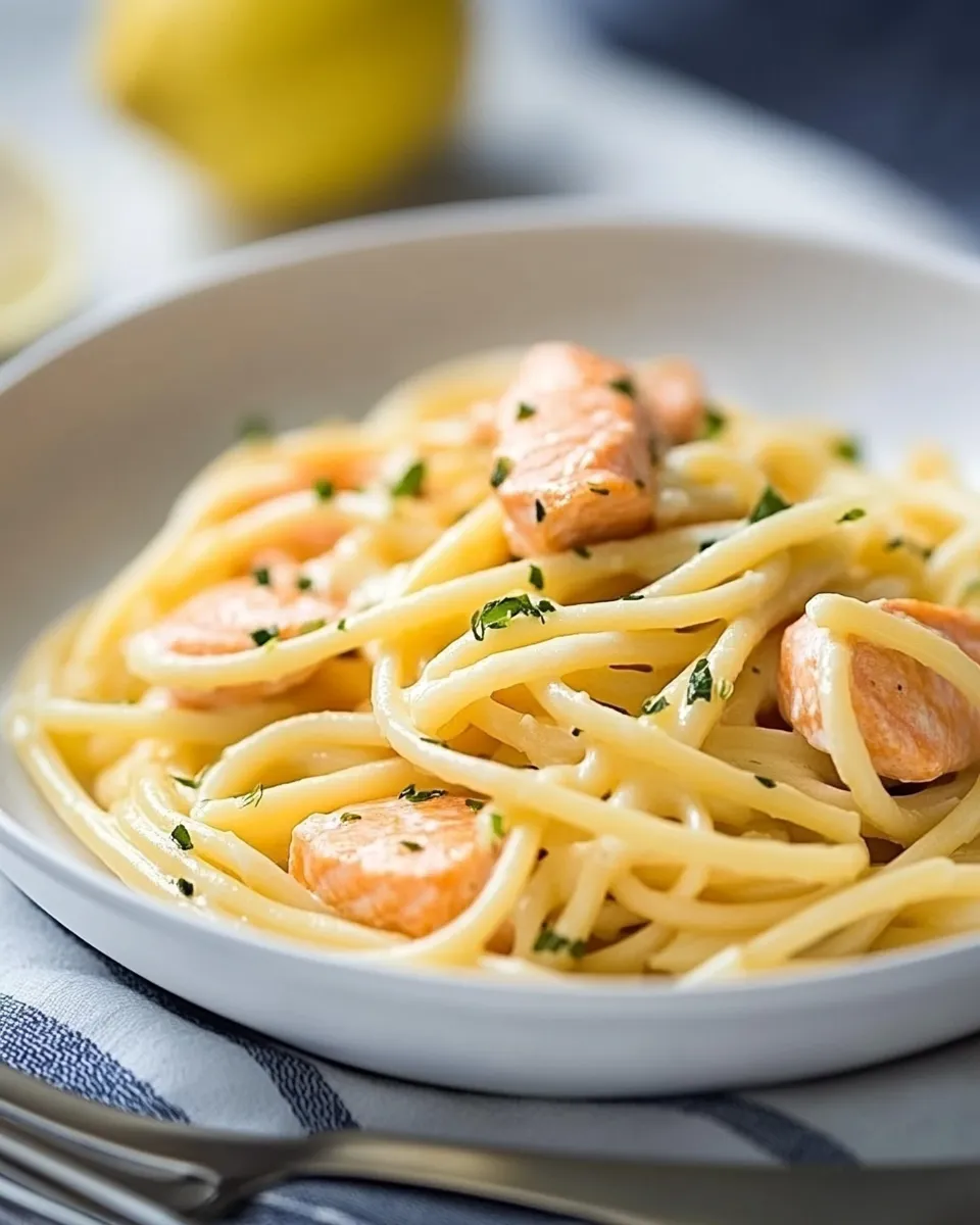 Easy Creamy Lemon Salmon Pasta recipe photo