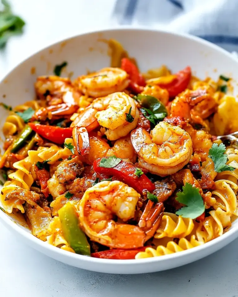 Homemade Creamy Shrimp Fajita Pasta Skillet photo