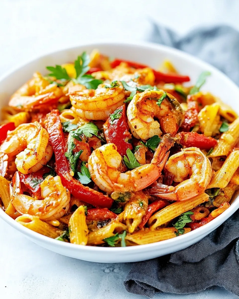 Classic Creamy Shrimp Fajita Pasta Skillet image