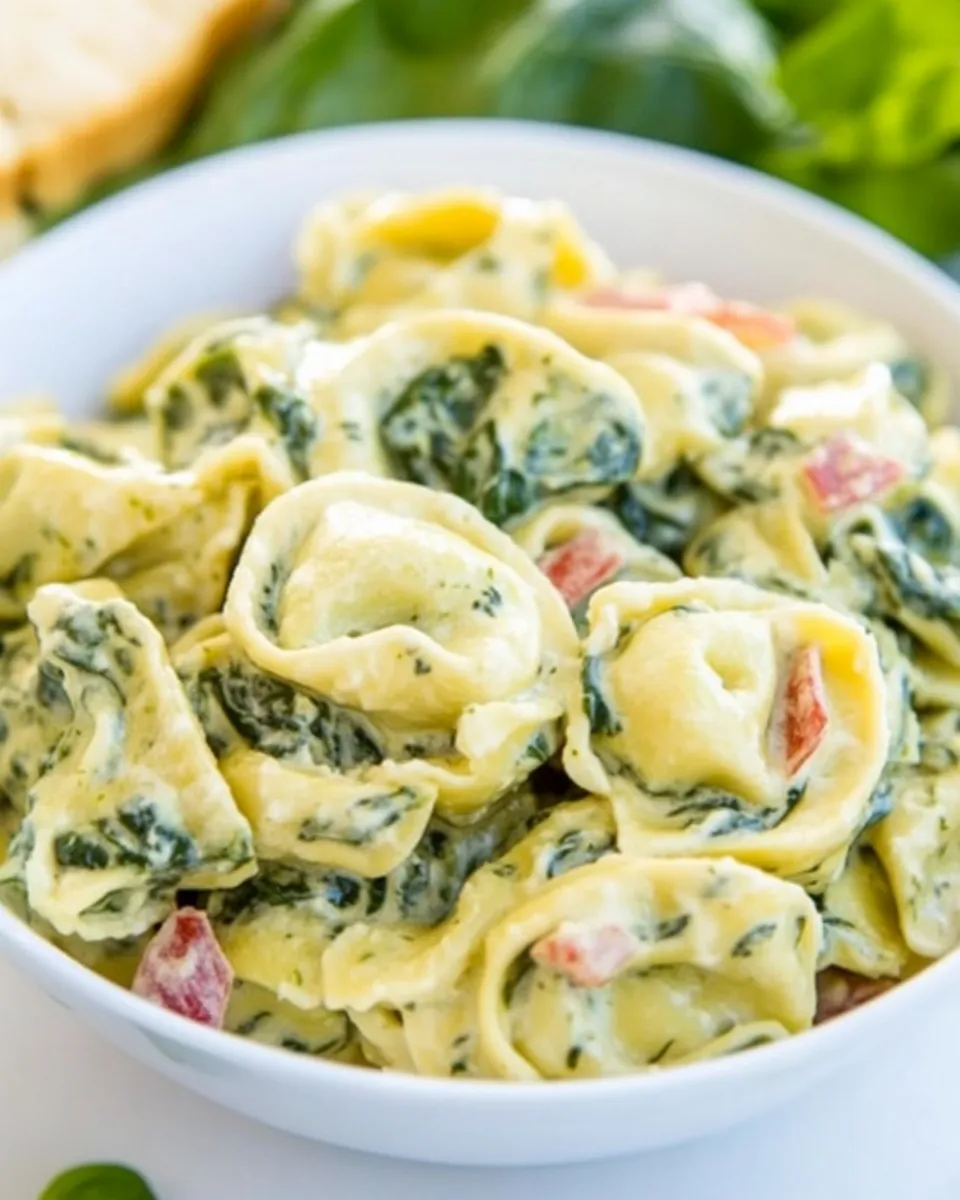 Homemade Creamy Spinach Tortellini photo