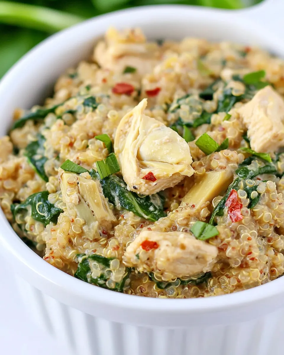 Homemade Creamy Spinach and Artichoke Chicken Quinoa photo