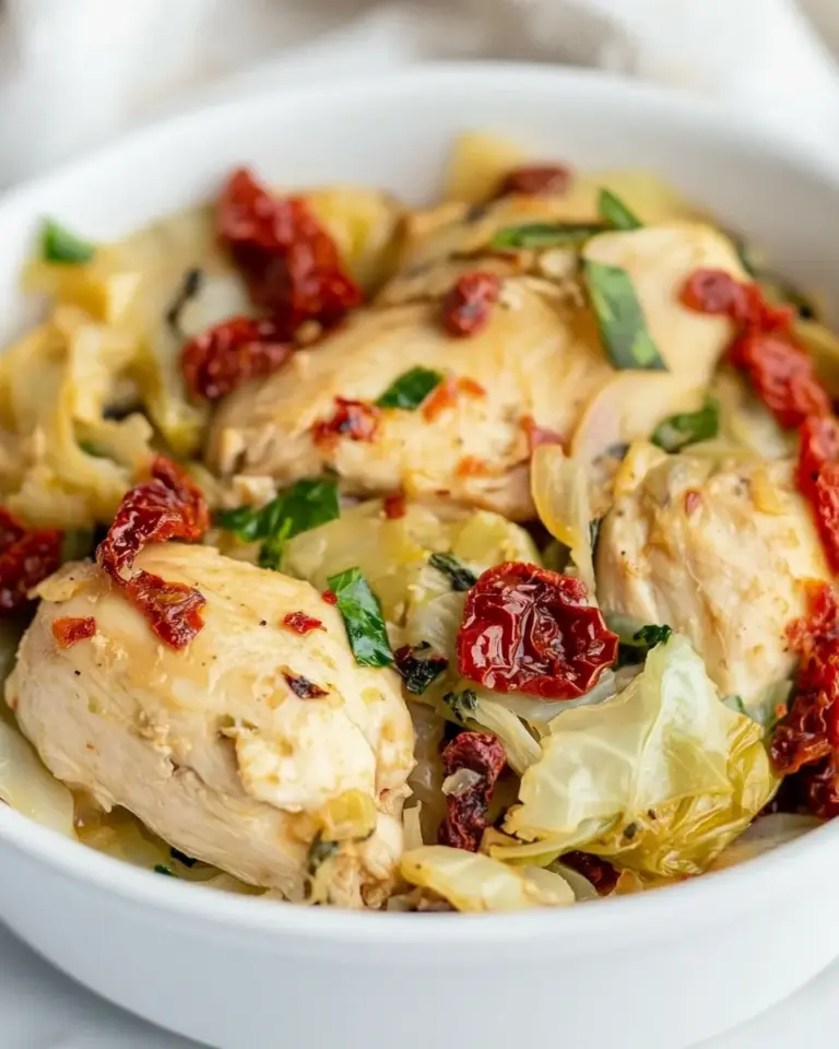 Homemade Creamy Sun-Dried Tomato Chicken and Cabbage photo