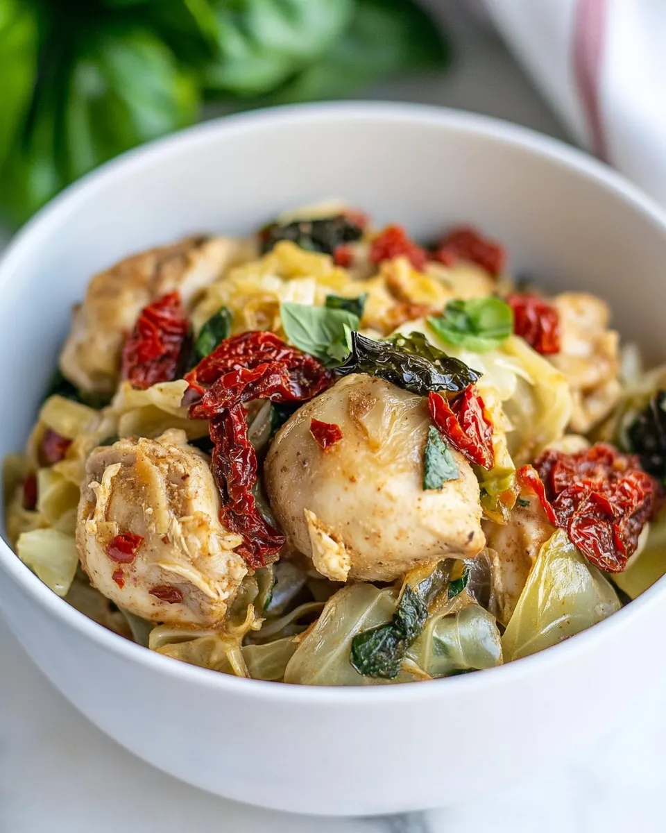 Classic Creamy Sun-Dried Tomato Chicken and Cabbage image
