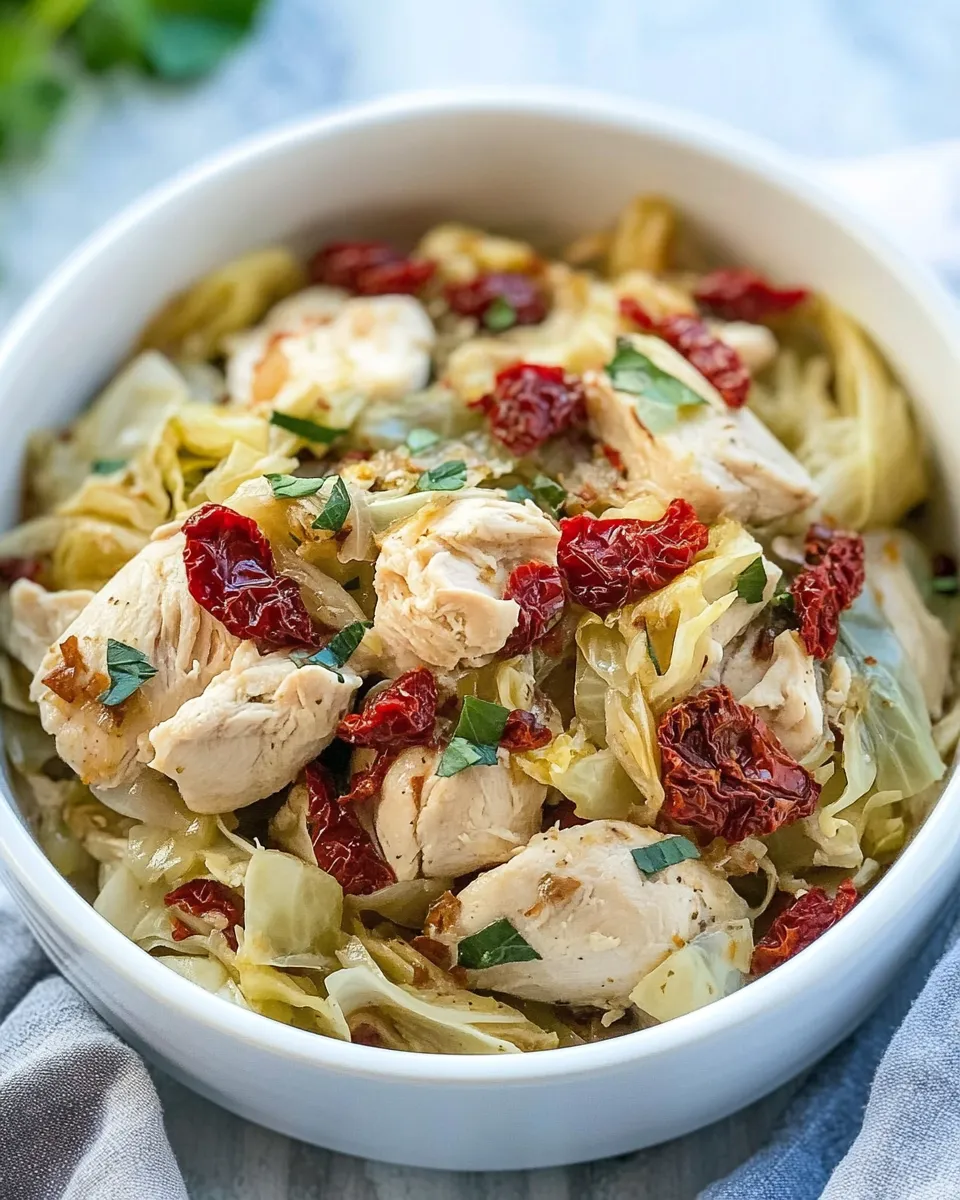 Easy Creamy Sun-Dried Tomato Chicken and Cabbage recipe photo