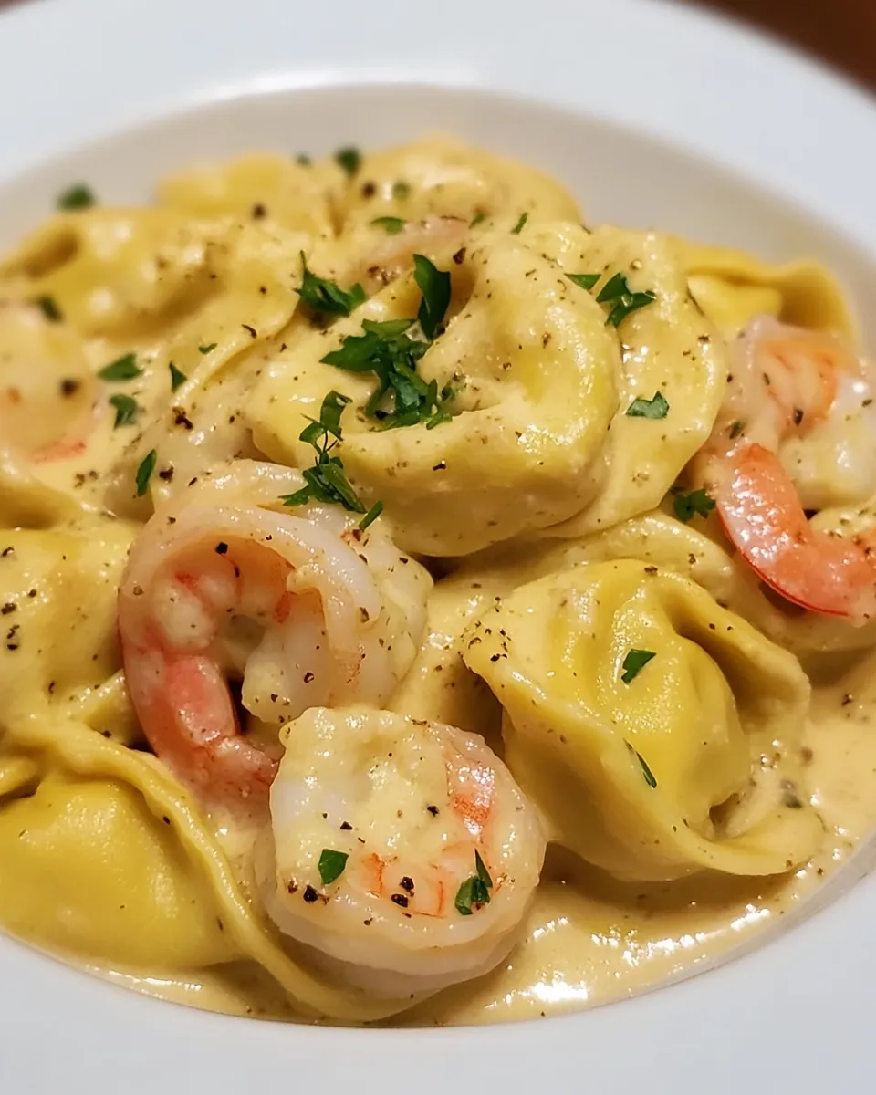 Homemade Creamy Tortellini with Shrimp photo