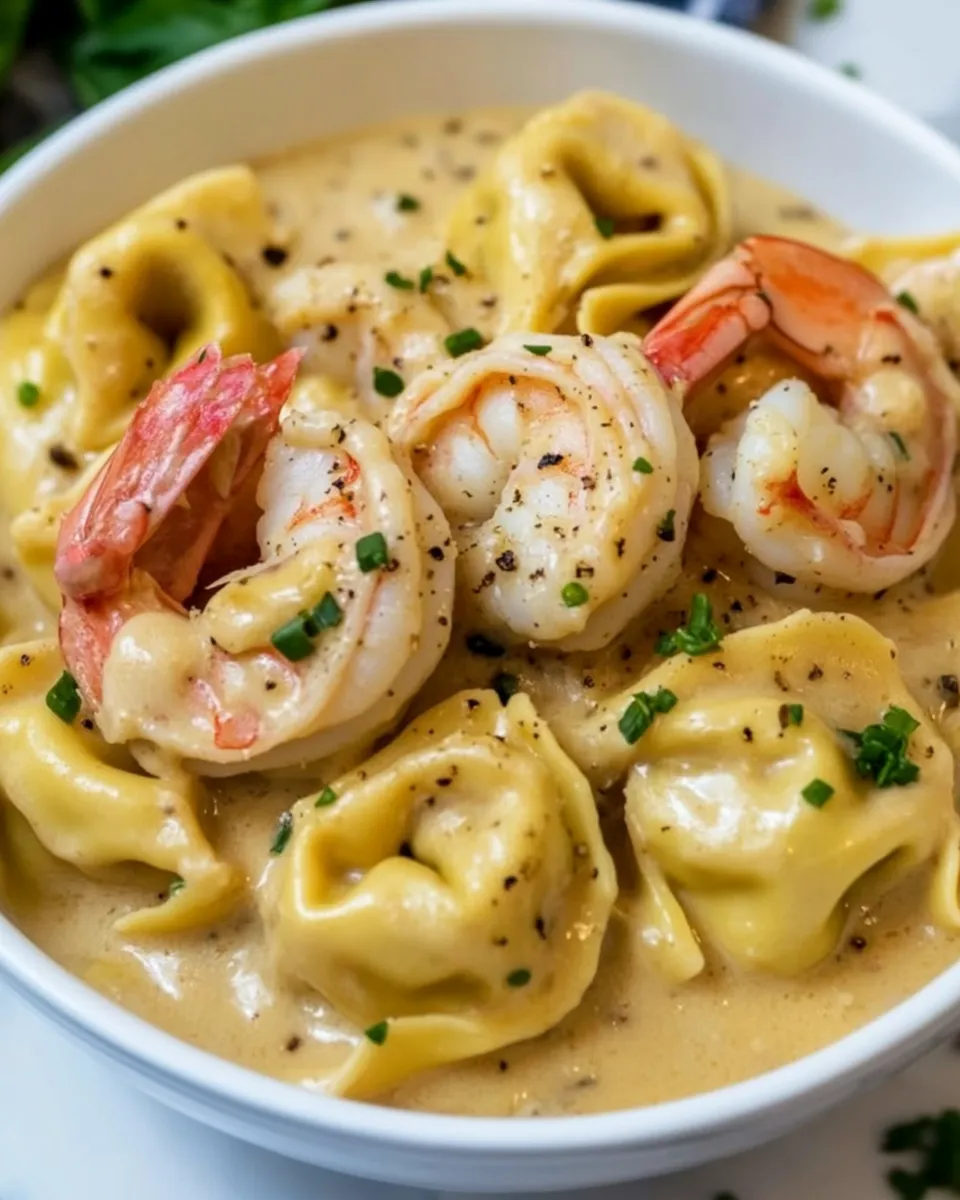 Classic Creamy Tortellini with Shrimp image