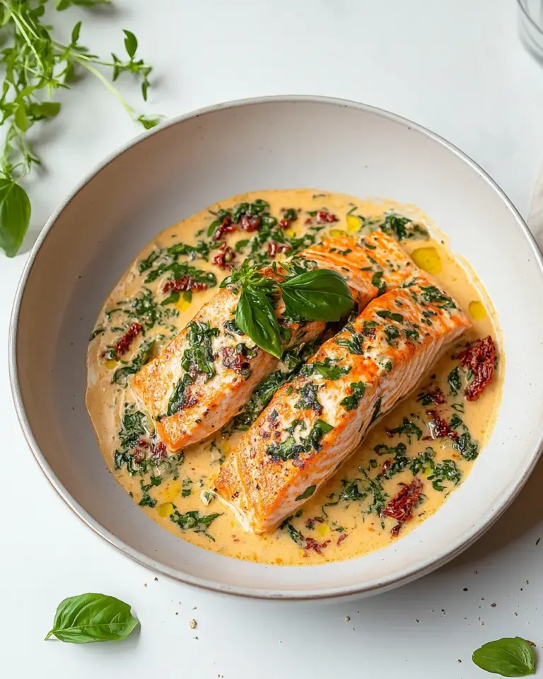 Homemade Creamy Tuscan salmon with sun-dried tomatoes photo