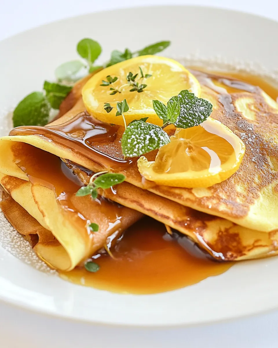 Homemade Crepes with Salted Lemon Butter Caramel recipe image