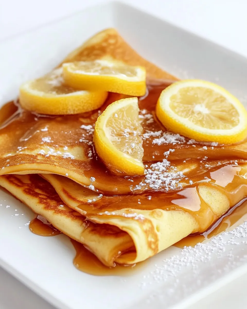 Quick Crepes with Salted Lemon Butter Caramel food shot