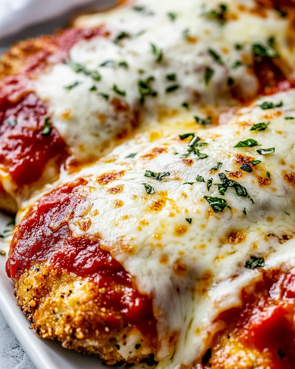 Delicious Crispy Chicken Parmesan (Parmigiana) shot