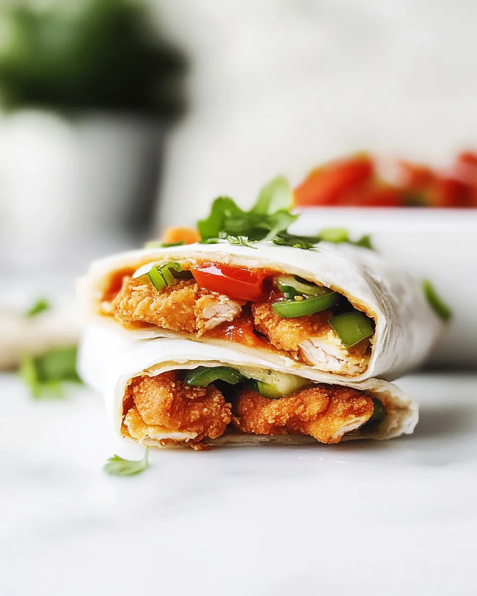 Delicious Crispy Chicken Wraps shot