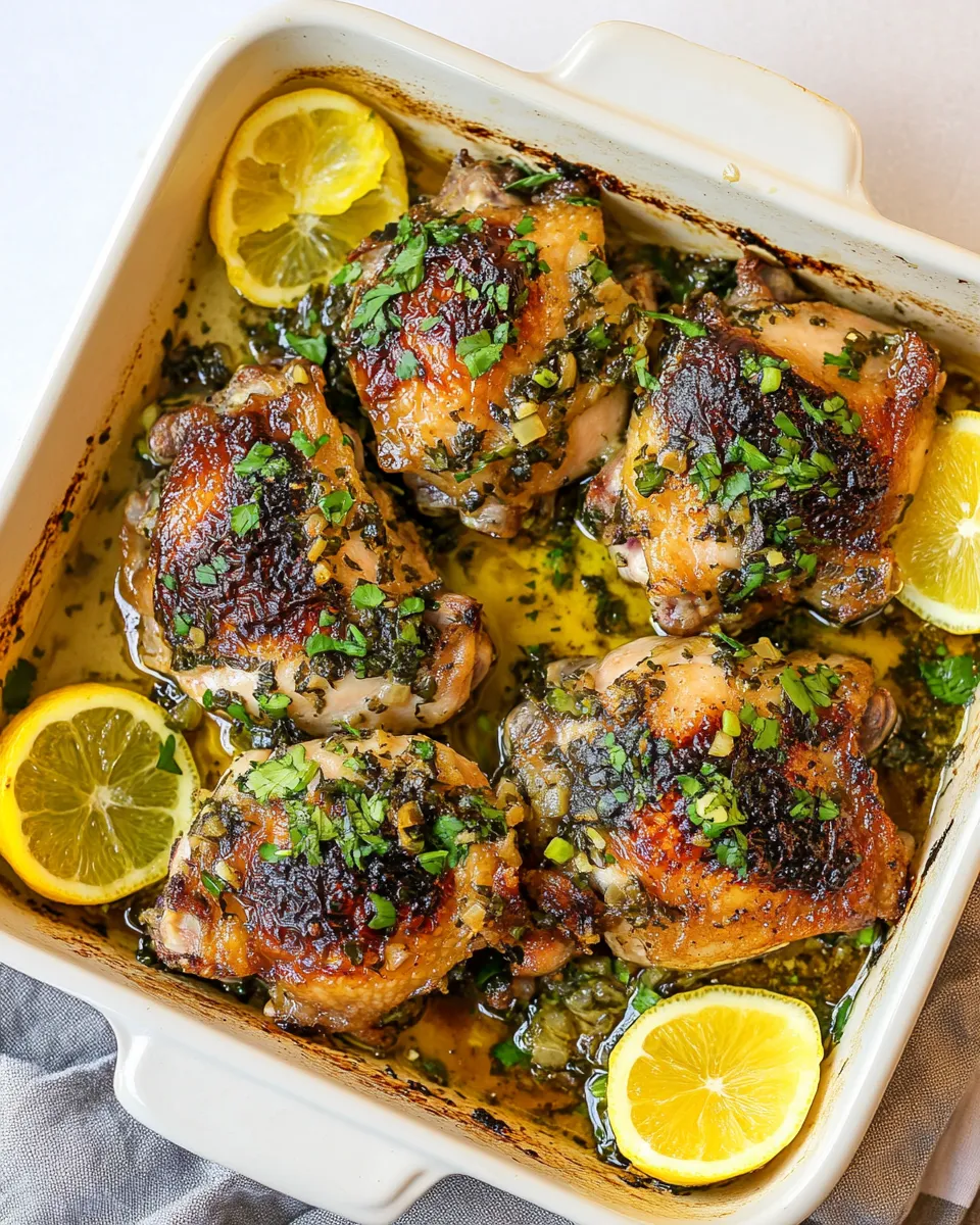 Tasty Crispy Garlic Butter Baked Chicken Thighs shot