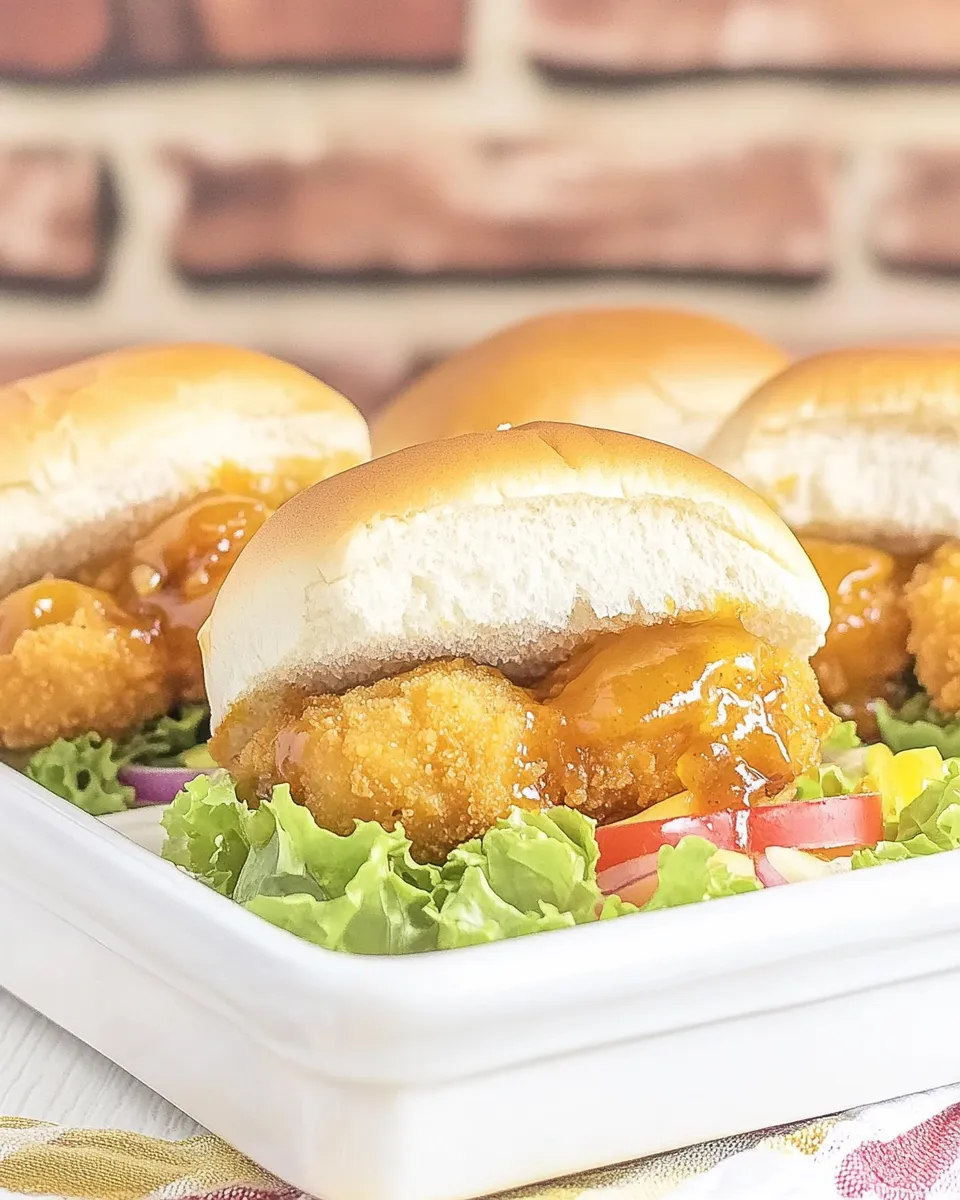 Homemade Crispy Honey Mustard Chicken Sliders photo