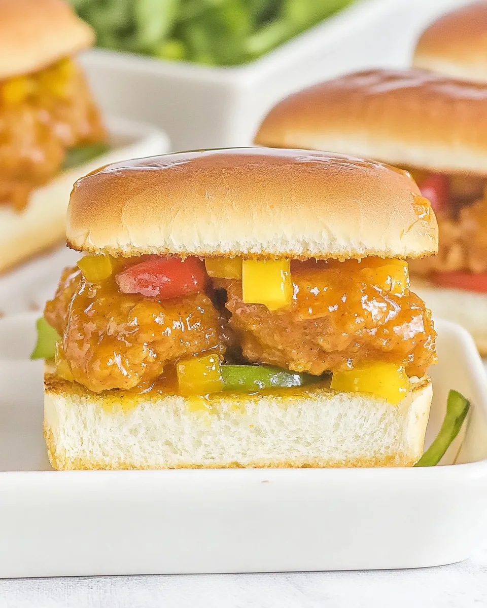 Delicious Crispy Honey Mustard Chicken Sliders shot