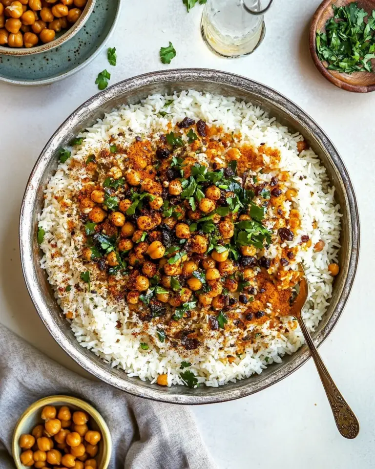 Homemade Crispy Persian Rice (Tahdig) with Spiced Golden Chickpeas photo