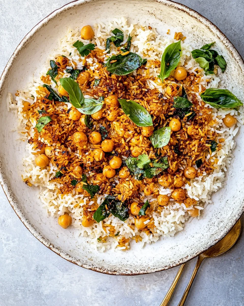 Easy Crispy Persian Rice (Tahdig) with Spiced Golden Chickpeas picture