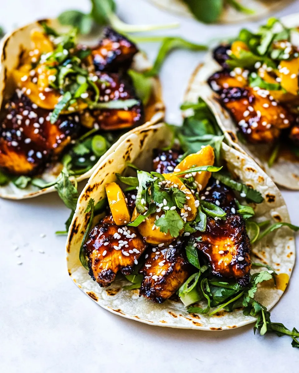 Perfect Crispy Sesame Ginger Chicken Tacos. photo