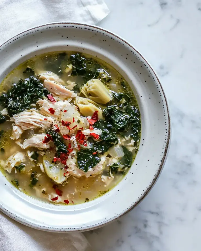 Homemade Crock Pot Chicken, Artichoke, and Kale Soup picture