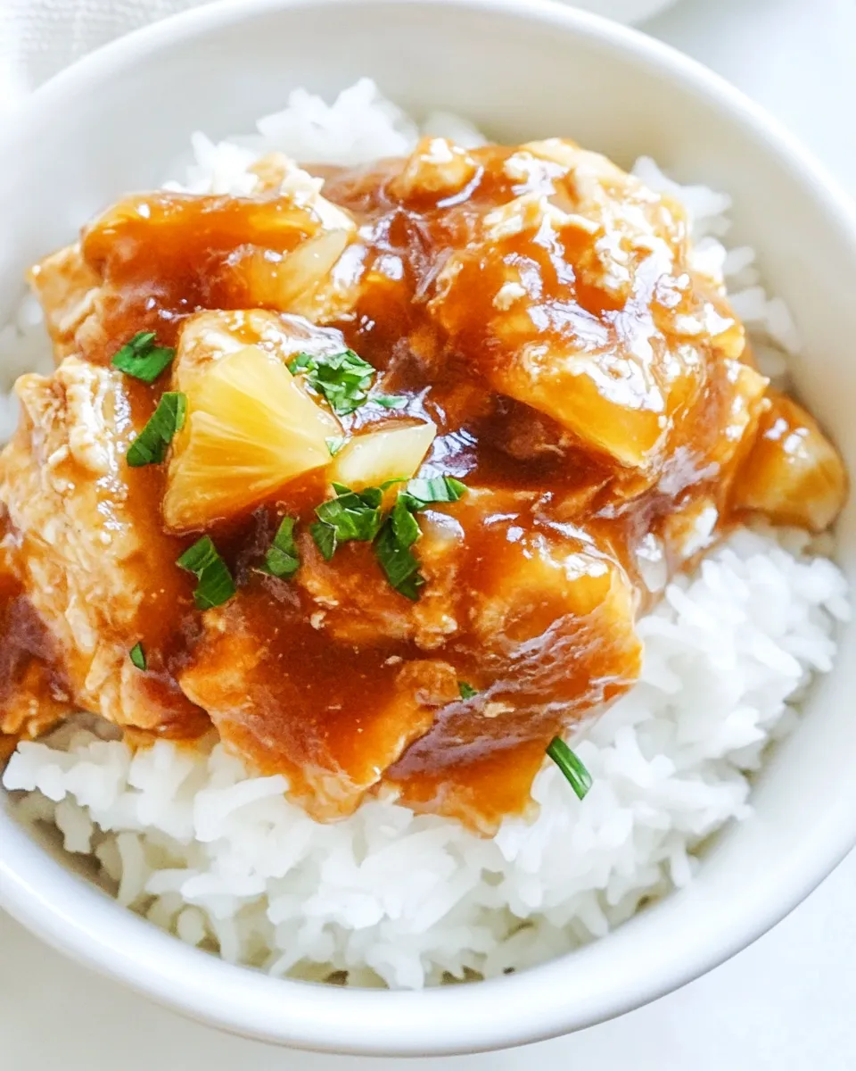 Delicious Crockpot Pineapple Chicken shot