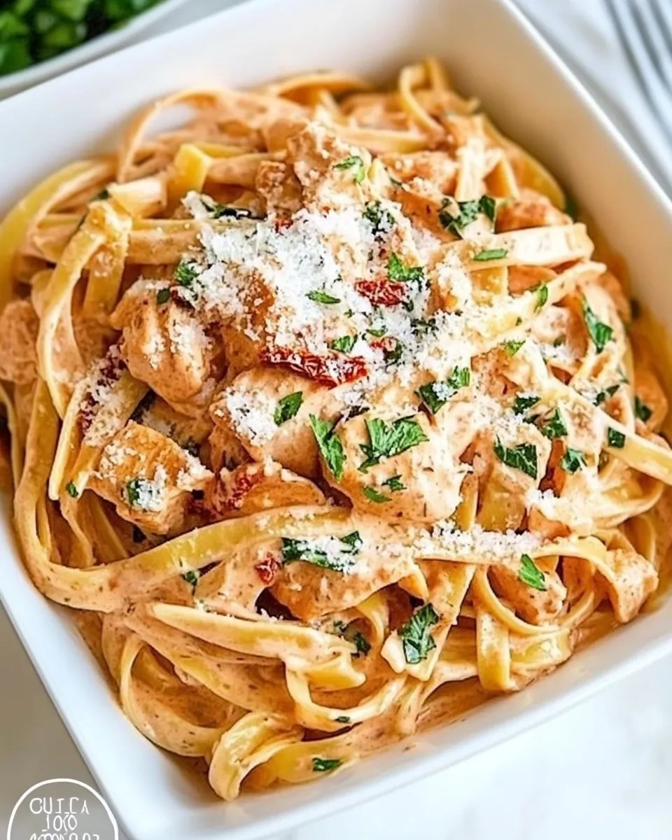 Easy Crockpot Sun-Dried Tomato Chicken Alfredo picture