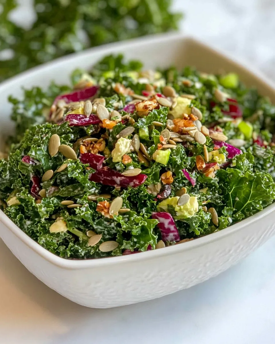 Homemade Crunchy Kale Salad with Sunflower Seeds picture