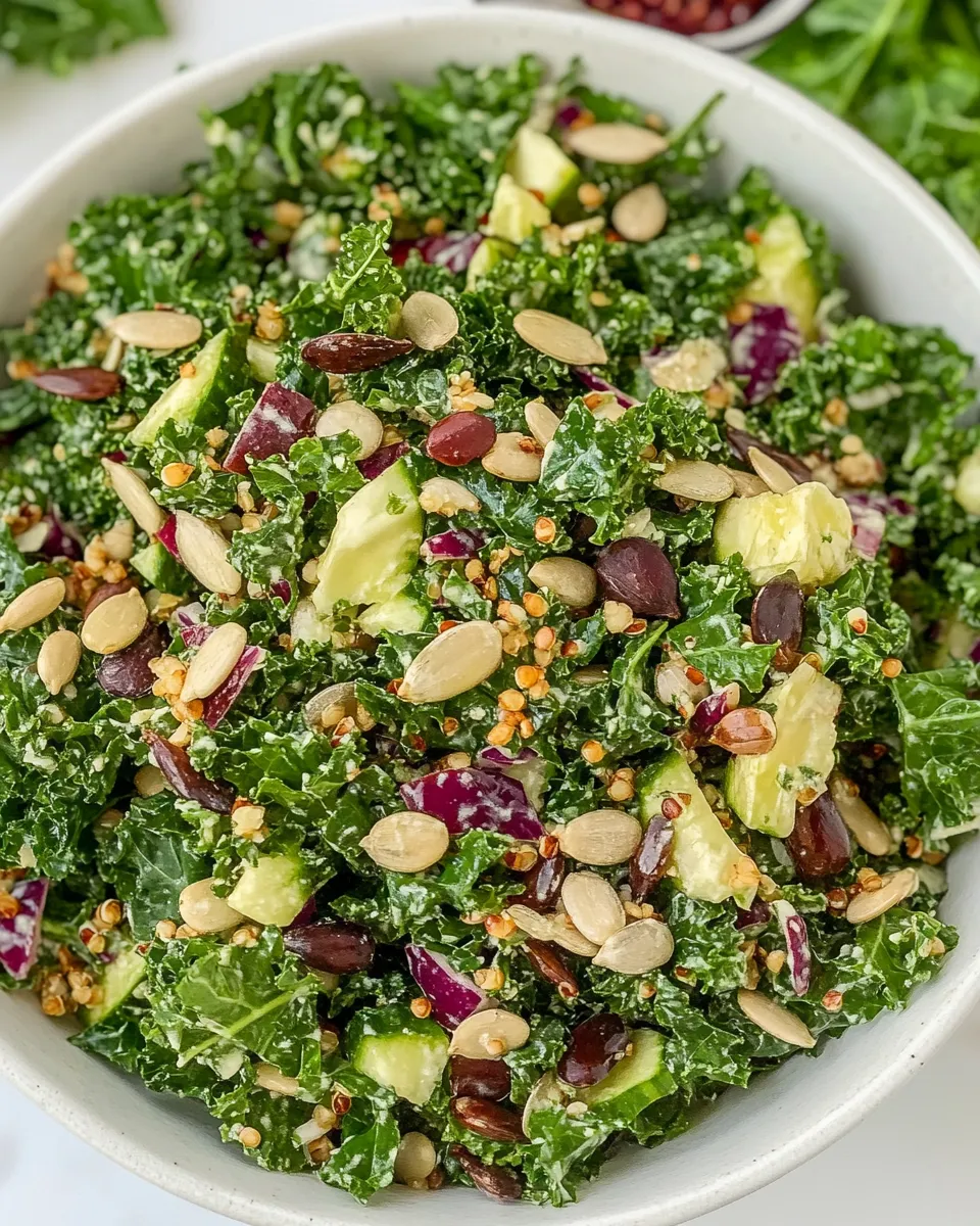 Classic Crunchy Kale Salad with Sunflower Seeds photo