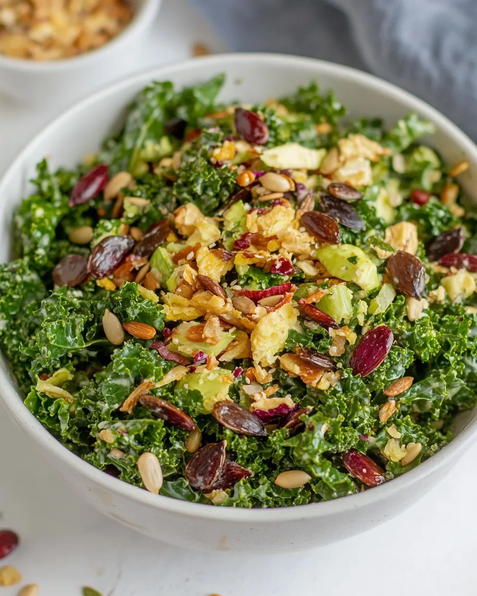 Easy Crunchy Kale Salad with Sunflower Seeds image