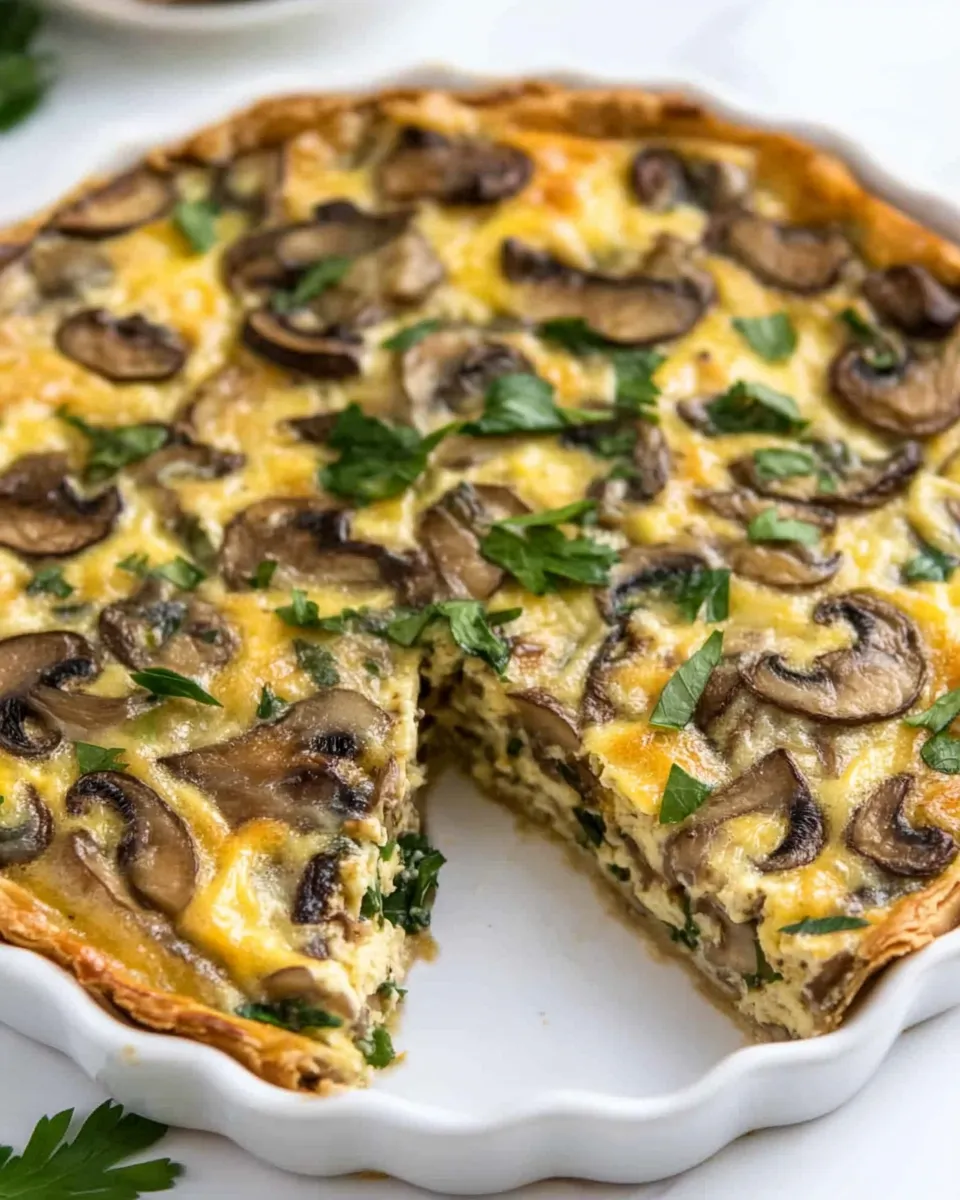 Homemade Crustless Mushroom Quiche photo