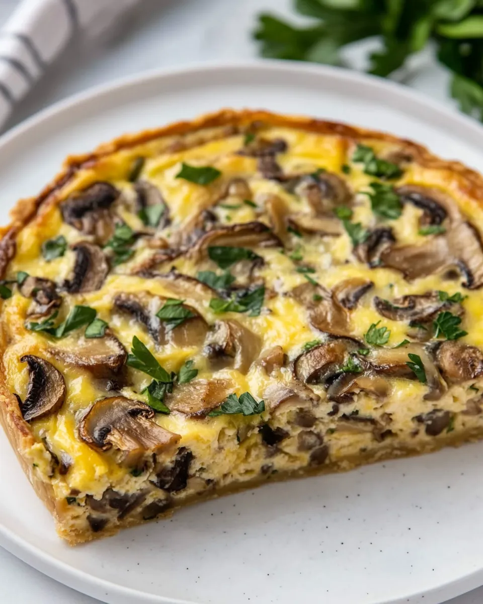 Classic Crustless Mushroom Quiche image