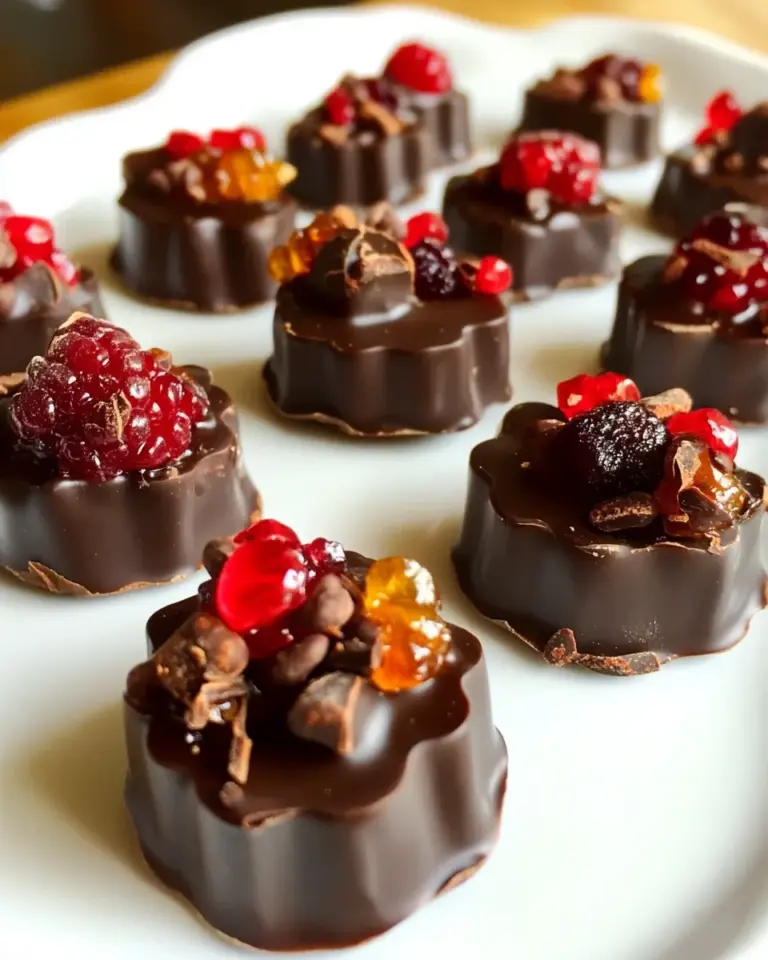 Homemade Dark Chocolate Fruit Candies photo