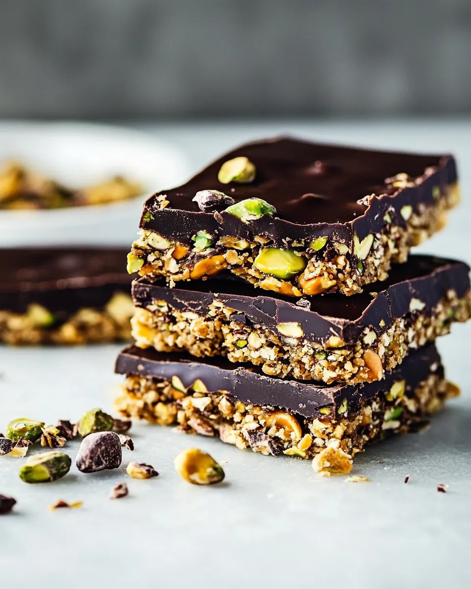 Classic Dark Chocolate Pistachio Bars picture