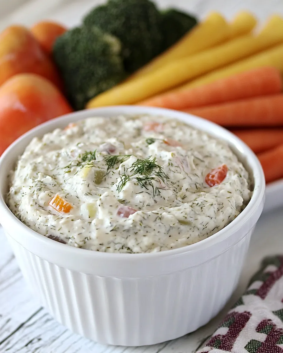 Delicious Dill Veggie Dip shot