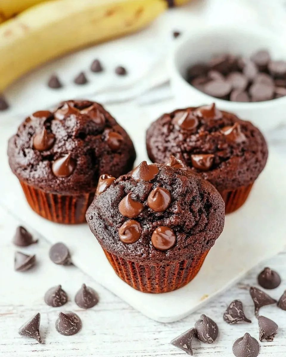 Homemade Double Chocolate Banana Bread Muffins photo