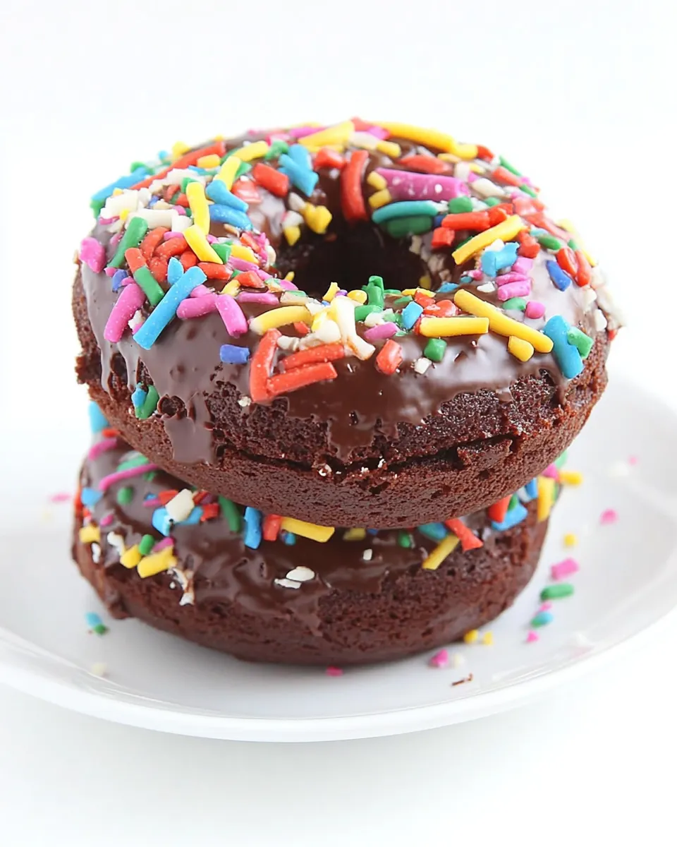 Homemade Double Chocolate Cake Donuts photo