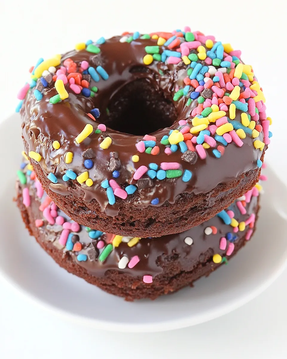Easy Double Chocolate Cake Donuts recipe photo