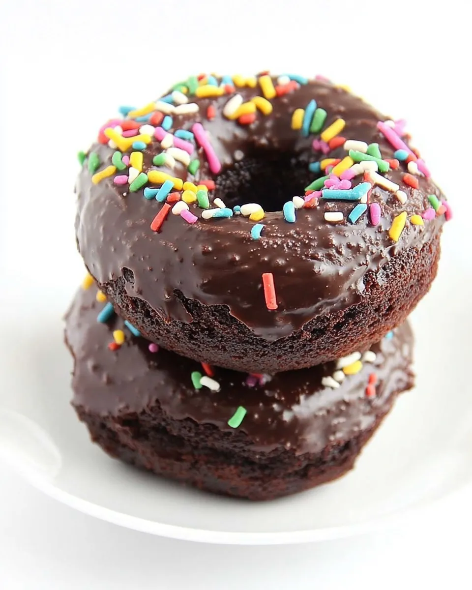 Delicious Double Chocolate Cake Donuts shot